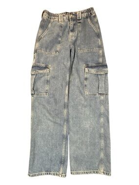 BDG Urban Outfitters Relaxed Skate Jeans Blue Contrast Stitch Cargo Pants 28